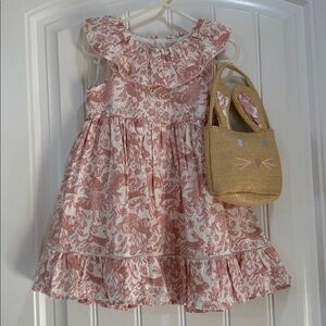 Haute Hippie Pink Floral Bunny Ruffle Dress for Girls